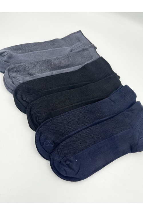 Erkek Siyah Bambu Dikissiz Patik / 6 Adet Siyah 40-44