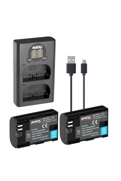 Lp-E6 İkili Usb Şarj Cihazı Ve İkili Batarya Kit (Canon İçin)