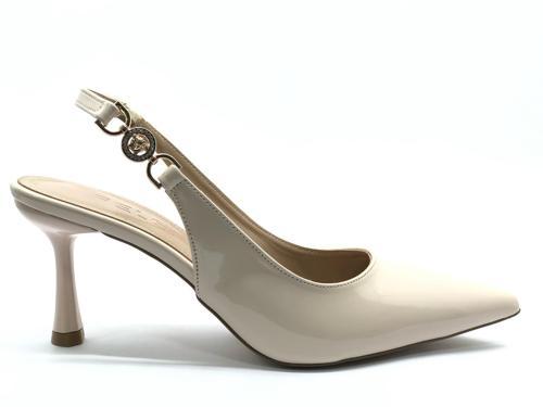 Feles Yan Toka Detaylı Arkası Açık Stiletto Kadın Topuklu Ayakkabı