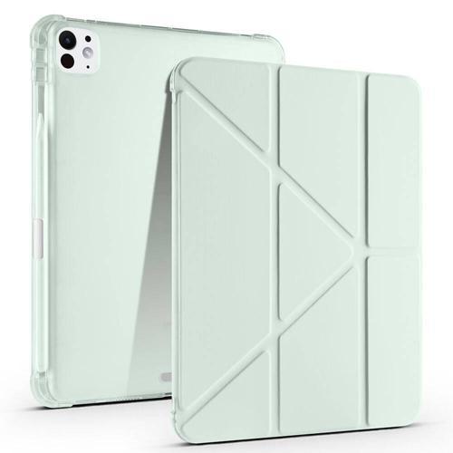 Apple iPad Pro 11 M4 (2024) Yatay ve Dikey Standlı Antishock Kalemlikli Origami Silikon Kılıf A2836