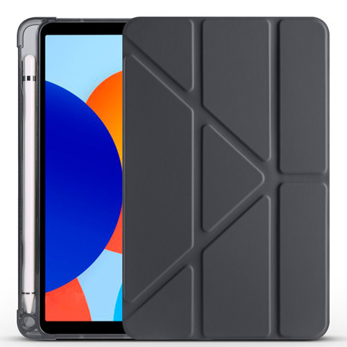 Huawei Matepad 11 (2021) Yatay ve Dikey Standlı Köşe Korumalı Kalemlikli Origami Silikon Kılıf