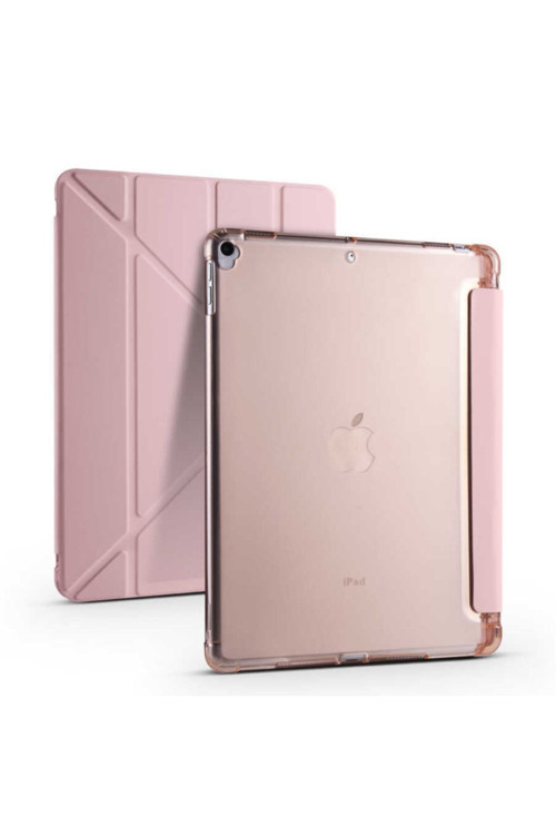 Apple iPad 9.Nesil 10.2 Yatay ve Dikey Standlı Antishock Kalemlikli Origami Silikon Kılıf A2602