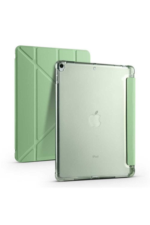 Apple iPad 9.Nesil 10.2 Yatay ve Dikey Standlı Antishock Kalemlikli Origami Silikon Kılıf A2602