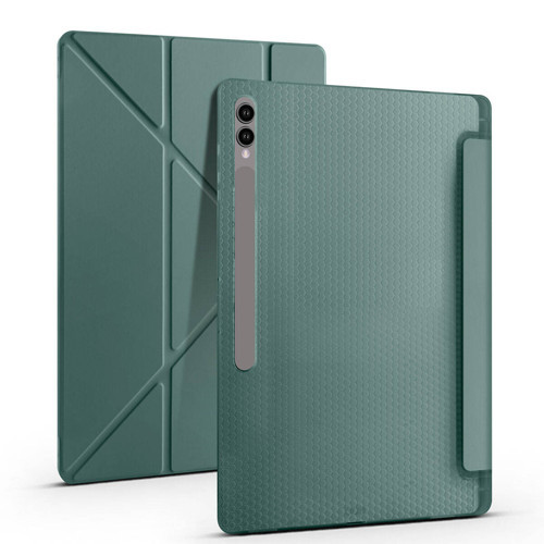 Samsung Galaxy Tab S7 Plus Yatay ve Dikey Standlı Antishock Kalemlikli Origami Silikon Kılıf T970