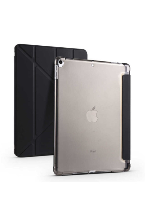 Apple iPad 9.Nesil 10.2 Yatay ve Dikey Standlı Antishock Kalemlikli Origami Silikon Kılıf A2602