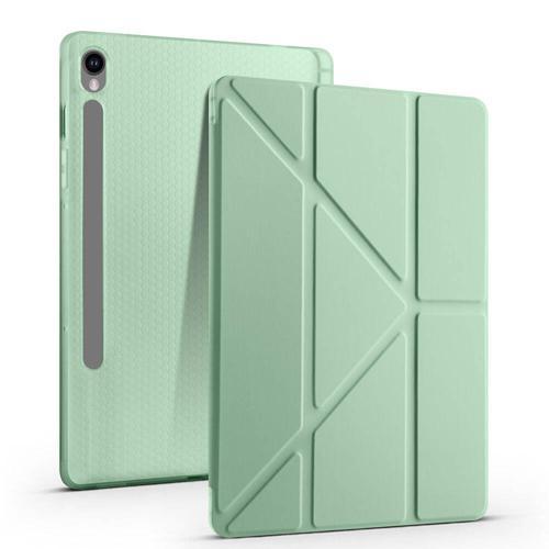 Samsung Galaxy Tab S9 Yatay ve Dikey Standlı Antishock Kalemlikli Origami Silikon Kılıf SM- X710