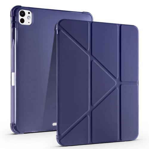 Apple iPad Pro 11 M4 (2024) Yatay ve Dikey Standlı Antishock Kalemlikli Origami Silikon Kılıf A2836