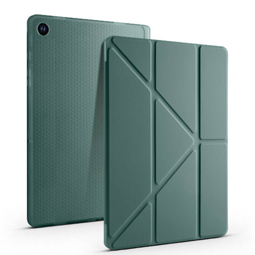 Samsung Galaxy Tab A9 Plus Yatay ve Dikey Standlı Antishock Kalemlikli Origami Silikon Kılıf X210