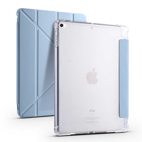 Apple iPad 9.7 Inc 6. Nesil Yatay ve Dikey Standlı Antishock Kalemlikli Origami Silikon Kılıf A1893