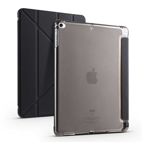 Apple iPad 9.7 Inc 6. Nesil Yatay ve Dikey Standlı Antishock Kalemlikli Origami Silikon Kılıf A1893
