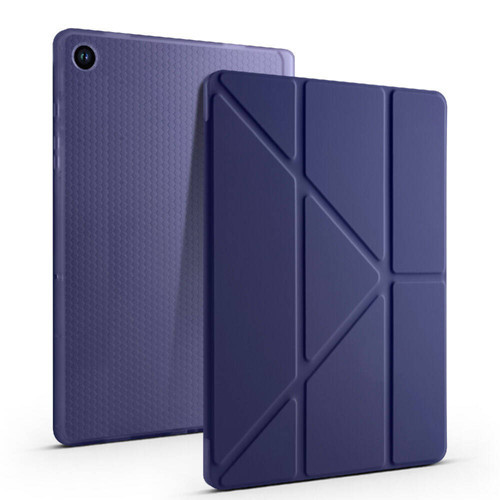 Samsung Galaxy Tab A9 Yatay ve Dikey Standlı Köşe Korumalı Kalemlikli Origami Silikon Kılıf SM-X110