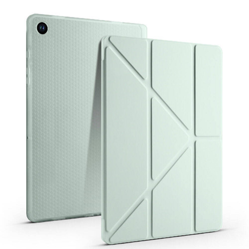 Samsung Galaxy Tab A9 Yatay ve Dikey Standlı Köşe Korumalı Kalemlikli Origami Silikon Kılıf SM-X110