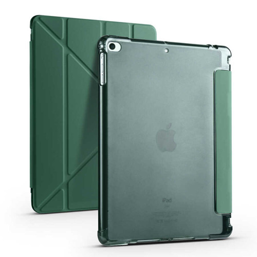 Apple iPad 9.7 Inc 6. Nesil Yatay ve Dikey Standlı Antishock Kalemlikli Origami Silikon Kılıf A1893