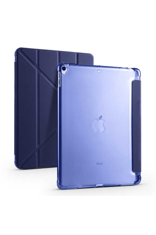 Apple iPad Pro 10.5 Yatay ve Dikey Standlı Antishock Kalemlikli Origami Silikon Kılıf A1701 A1709