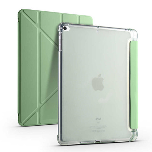 Apple iPad 9.7 Inc 6. Nesil Yatay ve Dikey Standlı Antishock Kalemlikli Origami Silikon Kılıf A1893