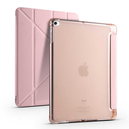 Apple iPad 9.7 Inc 6. Nesil Yatay ve Dikey Standlı Antishock Kalemlikli Origami Silikon Kılıf A1893