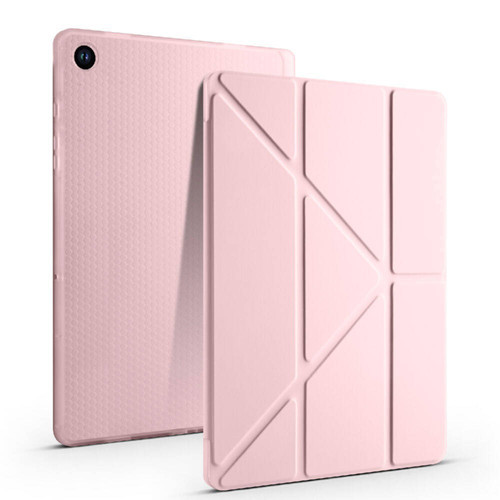 Samsung Galaxy Tab A9 Yatay ve Dikey Standlı Köşe Korumalı Kalemlikli Origami Silikon Kılıf SM-X110