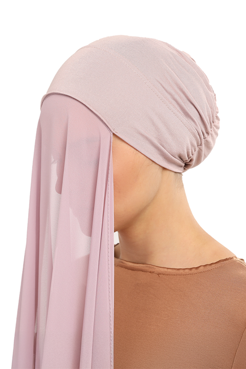 Hazır Geçmeli Lastikli Boneli Lüks Şifon Şal