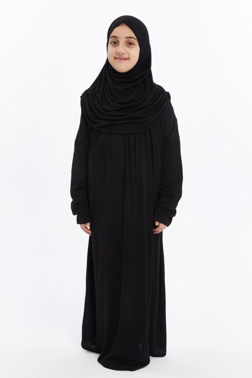 Pratik Tek Parça Organik Kız Çocuk Namaz Elbisesi