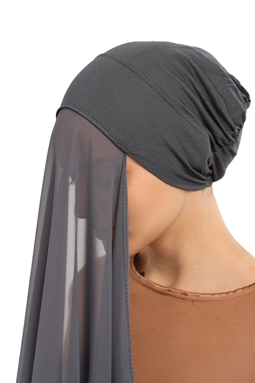 Hazır Geçmeli Lastikli Boneli Lüks Şifon Şal