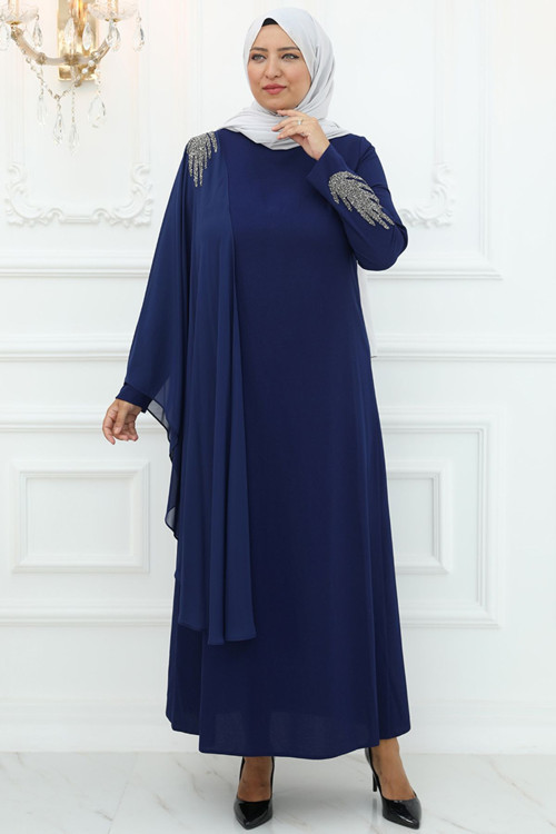 Tesettür Abiye Rüya Abiye Indigo Ami1059