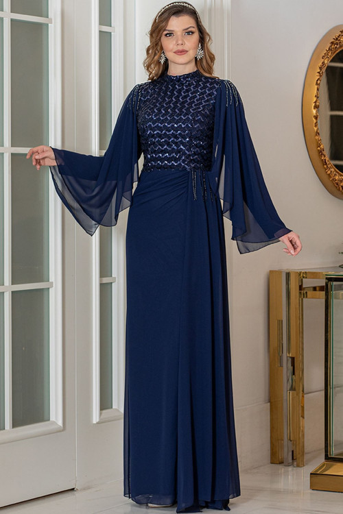 Belin Abiye Lacivert Ahu9341