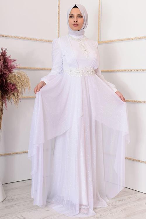 Simli Mihrimah Abiye Ekru