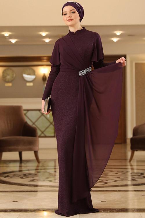 Tesettür Abiye Hazal Abiye Mürdüm