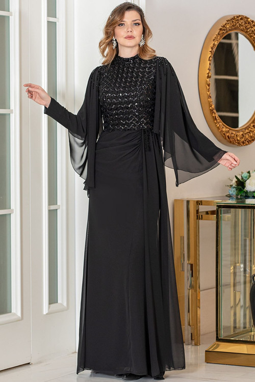 Belin Abiye Siyah Ahu9341