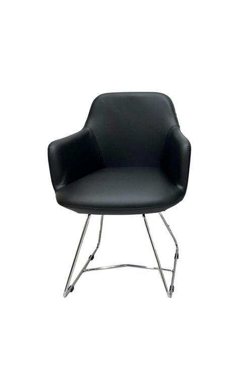 Melik Deri Bekleme Koltuğu | Ergonomik | Metal Ayaklı | Şık Ve Dayanıklı Misafir Koltuğu