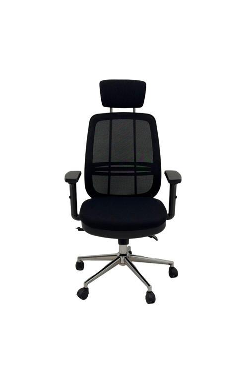 Laki S Başlıklı File Kumaş Ofis Koltuğu | Geri Yatabilir | Yükseklik Ayarlı | Ergonomik