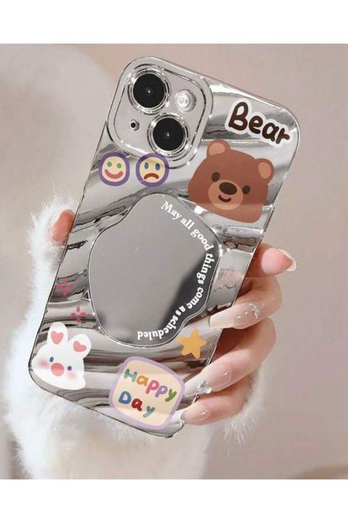 Iphone 15 Plus 3D Dalgalı Ayna Temalı Mika Aynalı Kılıf