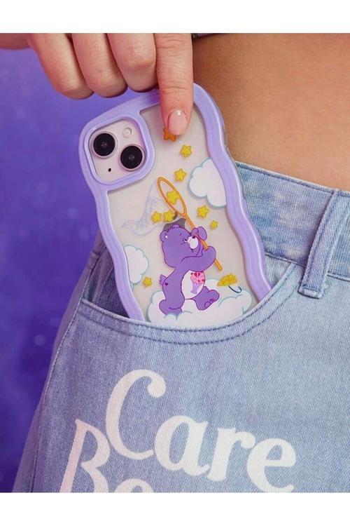 Iphone 13/14/15 Care Bear Şeffaf/Lila Darbe Korumalı Kılıf