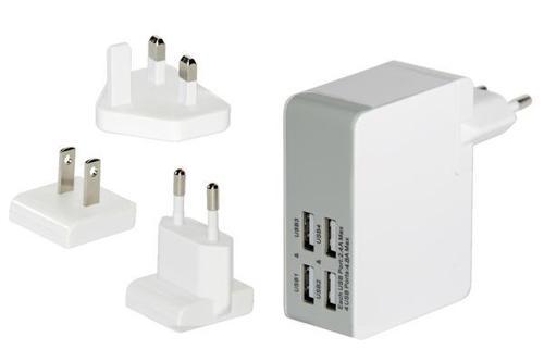 ED-31809 4 x USB Port Evrensel (EU/UK/US) Seyahat Şarj Seti