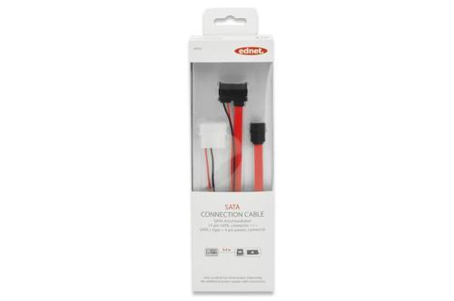 ED-84143 0,5 Mt SATA 13 Pin to SATA 7 Pin L Tipi 4 Pin Güç Erkek-Erkek SATA Kablosu