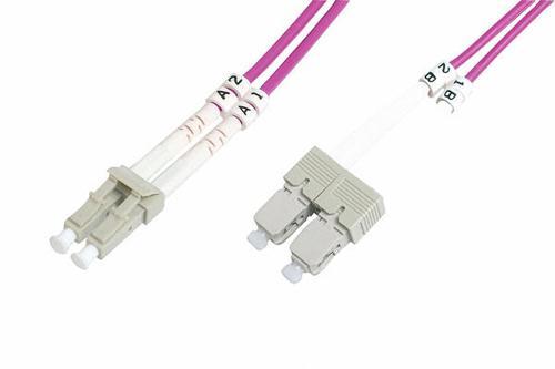 BC-FO-5LCSC-01/4 1 Mt LC-SC 50/125 OM4 LSZH Multimode Duplex Patch Cord Kablo