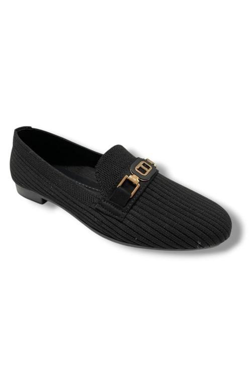 C-Shoes 3106-25 Triko T Taşlı Toka Kadın Babet