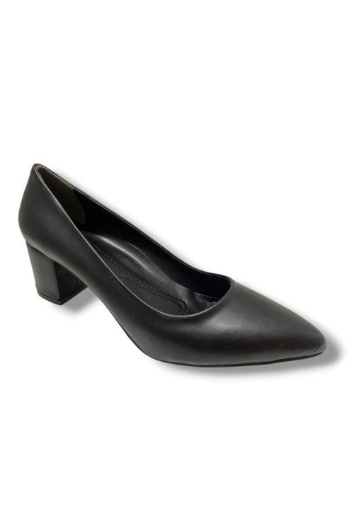 C-Shoes CV100-25 Deri Sivri Burun Kalın Topuklu Kadın Ayakkabı 41-42