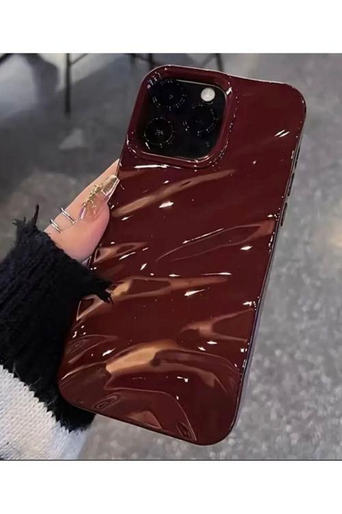 12 Promax Bordo Dalgalı Kenarlı Parlak Silikon Kılıf