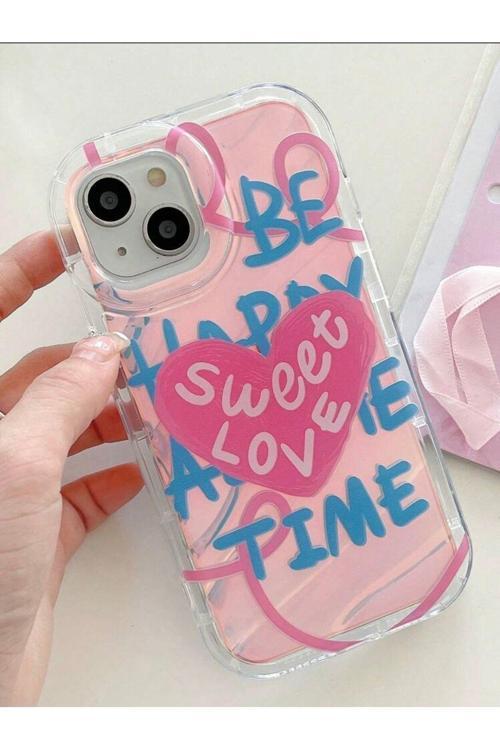 Iphone 14/15 Plus Uyumlu Lazer Kesimli Hologram Filmli Şeffaf Kalın Kılıf
