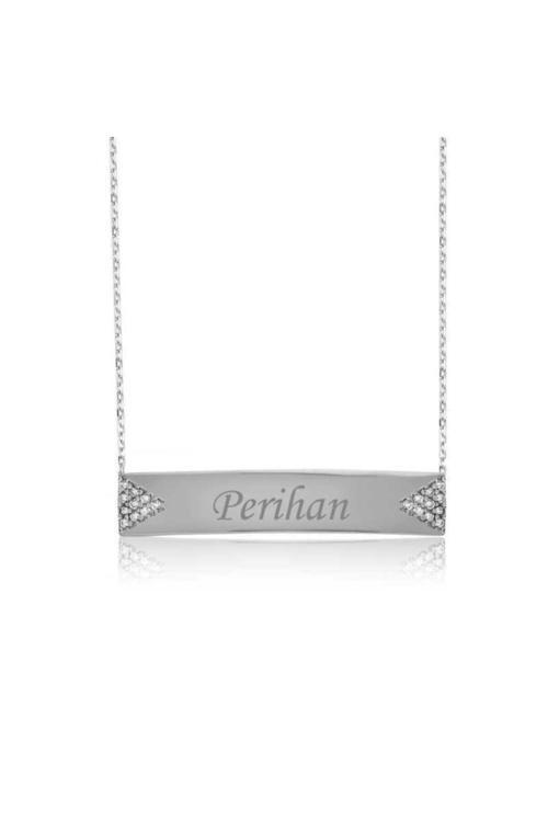 Gümüş Isimli Plaka Kadın Kolye