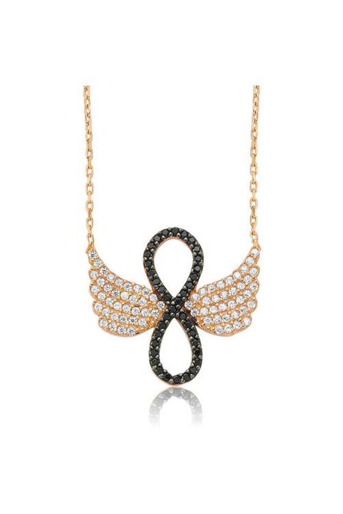 Gümüş Melek Kanadı Sonsuzluk Kolye