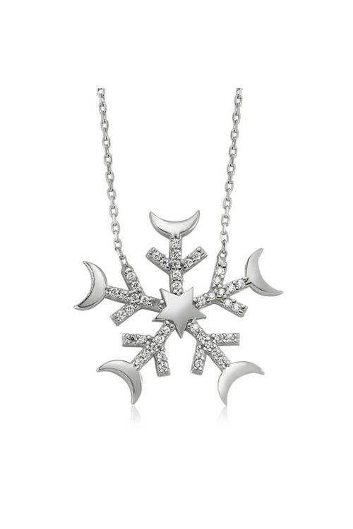 Gümüş Kar Tanesi Kolye