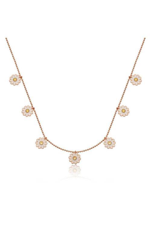 Gümüş Rose Papatya Şans Kadın Kolye