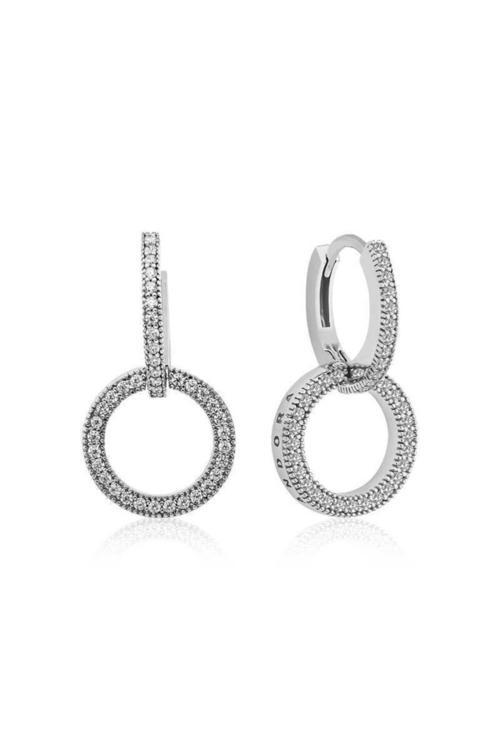 Gümüş Iç Içe Geçmiş Halka Kadın Küpe