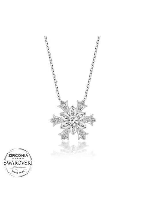 Swarovski Taşlı Gümüş Kartanesi Kolye