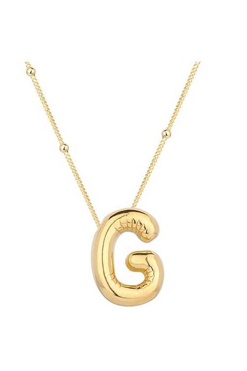 Gümüş Gold Balon G Harfi Kadın Kolye