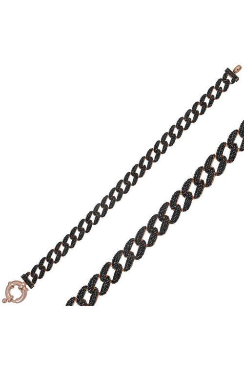 Gümüş Siyah Taşlı Gurmet  Bileklik