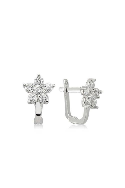 Pb Çiçek Gümüş Küpe