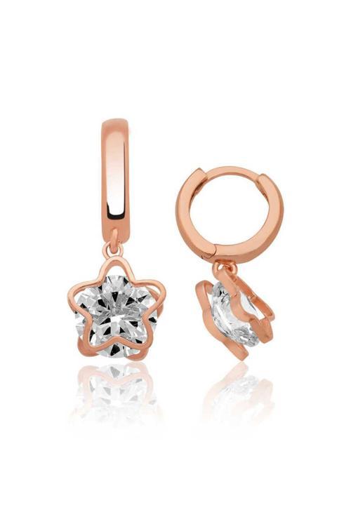 Gümüş Üç Boyutlu Çiçek Küpe